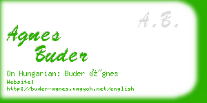 agnes buder business card